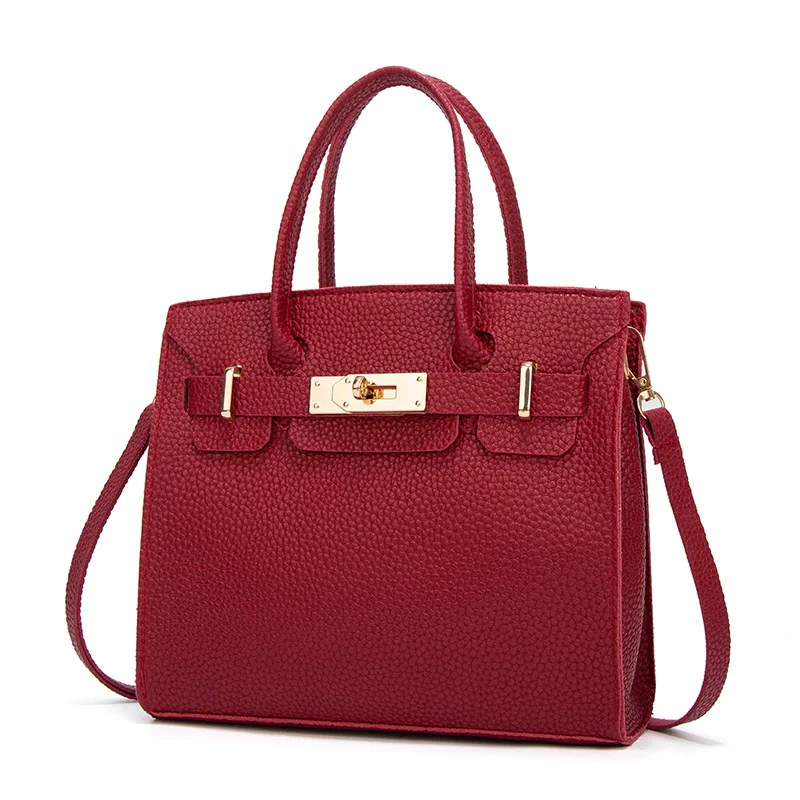 Модные женские сумки однотонные личи линии искусственная кожа женская сумка