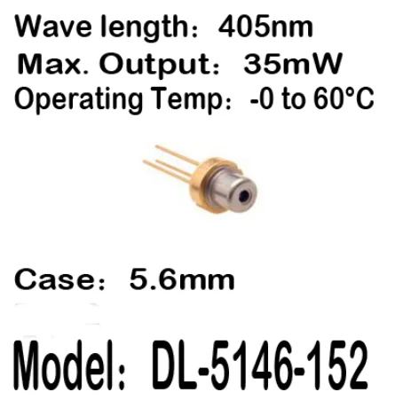1-20 шт./лот DL-5146-152 5146-152 405nm 35mW 5 6mm -0 до 60C рабочая температура лазерного диода |