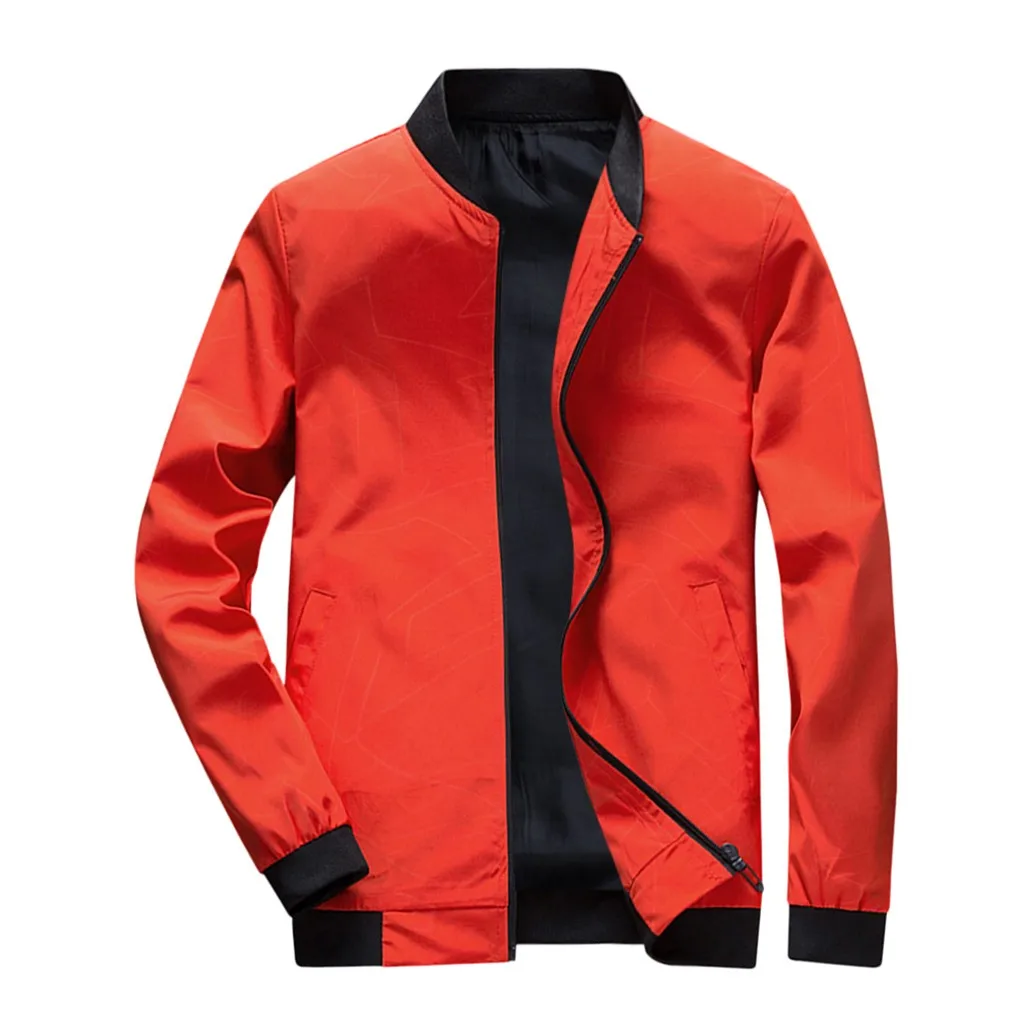 Весенне-осенняя Новинка мужская куртка-бомбер на молнии повседневная Уличная