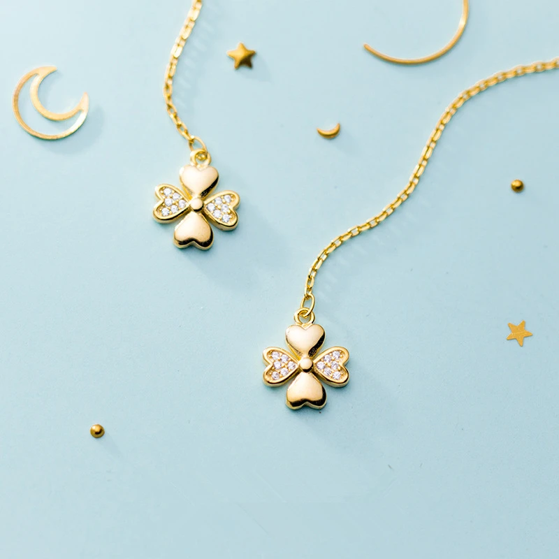 Женские серьги подвески из серебра 100% пробы с цветком|Серьги-подвески| |