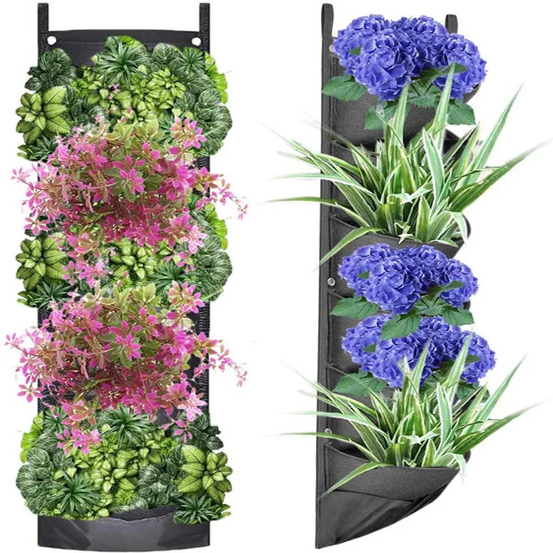 

New design vertical hanging garden flowerpot flowerpot layout waterproof wall hanging flowerpot bag for indoor and outdoor use