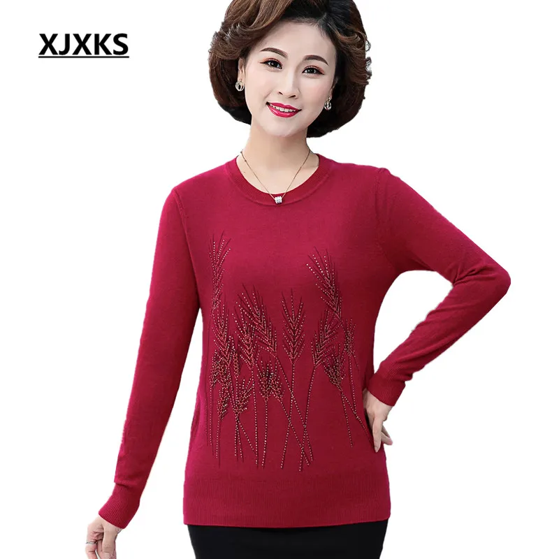 Женский шерстяной свитер с круглым вырезом и длинным рукавом | Женская одежда