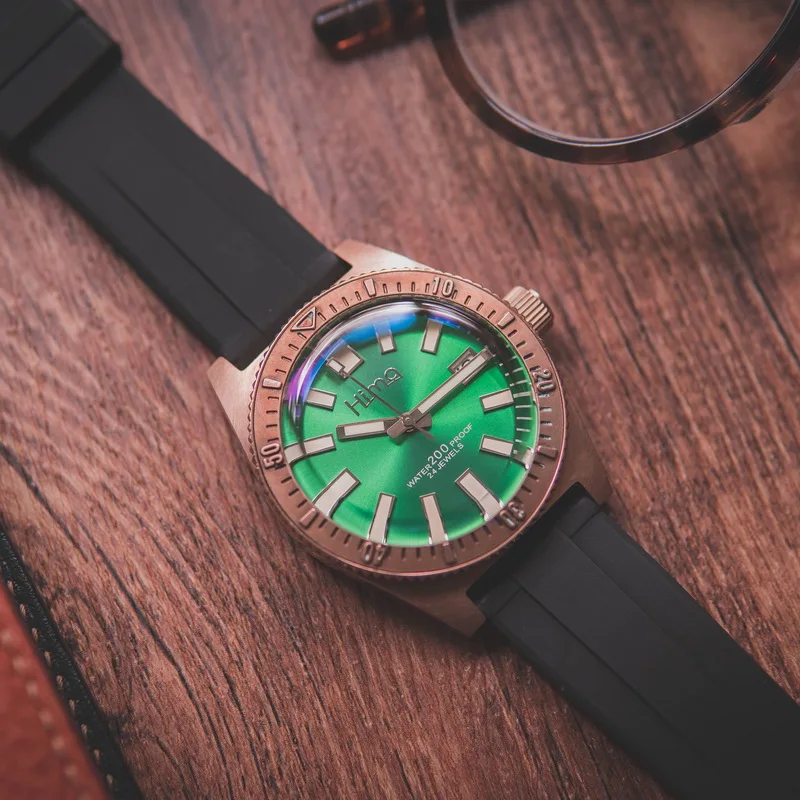 Часы мужские автоматические бронзовые водонепроницаемые швейцарские