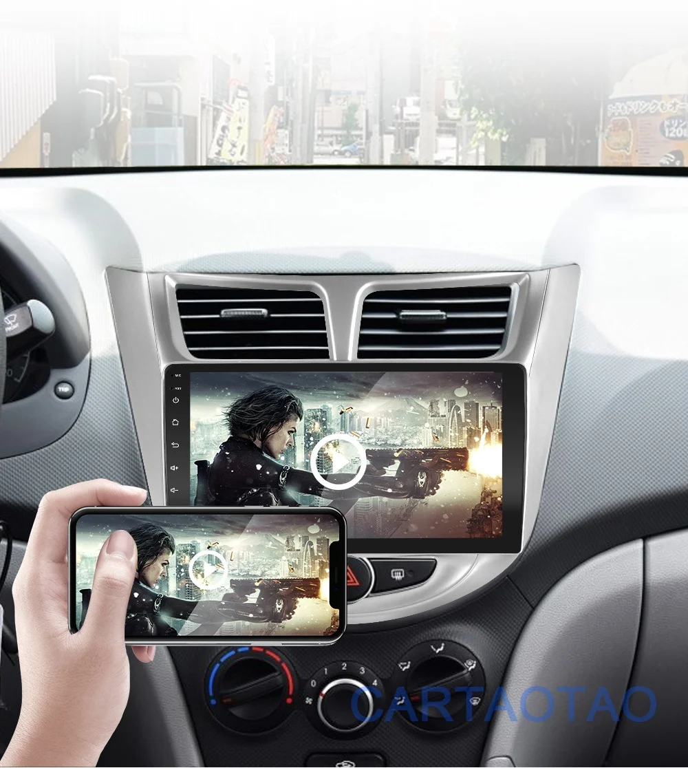 9 ''2 din Android 8,1 автомобильный dvd-плеер для современного Solaris accent Verna 2011- радио рекордер Gps wifi usb DAB+ аудио