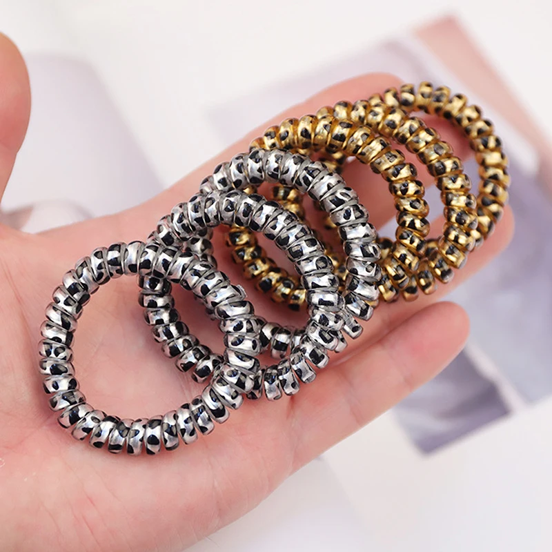 

1pcs Leopard Hair Accessories Women Ladies Telephone Cord Hair Tie Lady Scrunchies Ponytail Hair Female Girl Holder Rope