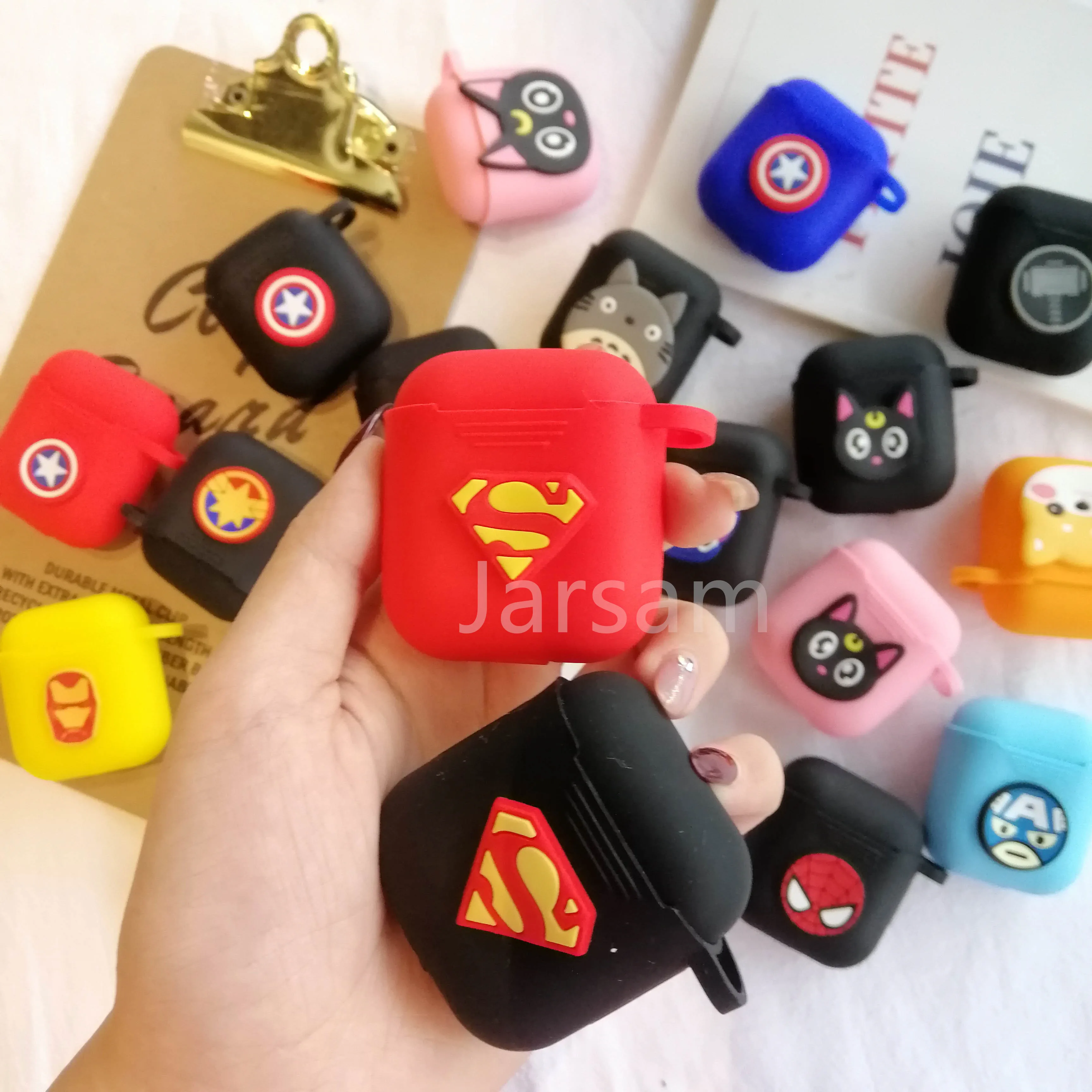 Милый мультяшный чехол для беспроводных наушников AirPods 2 силиконовый зарядки