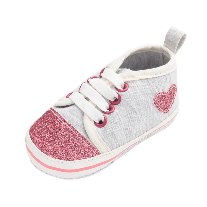 

Newborn Baby Shoes First Walker Infant Heart Print Baby Boys Girls Kids Soft Sole Shoes Sneaker Prewalker 0-18M sz
