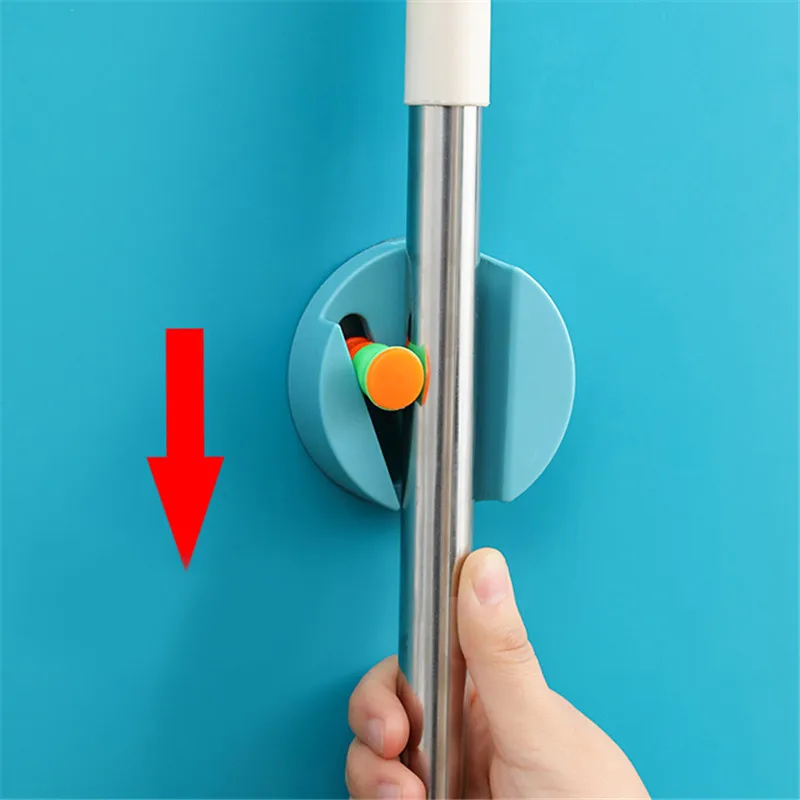 

Зажим для швабры, многофункциональный настенный зажим для швабры, из прочной вискозы, не оставляет следов, с отверстием для ванной комнаты, ...