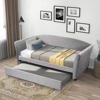 twin size two layer bed frame living room sofa bed upholstered bed with trundle modern