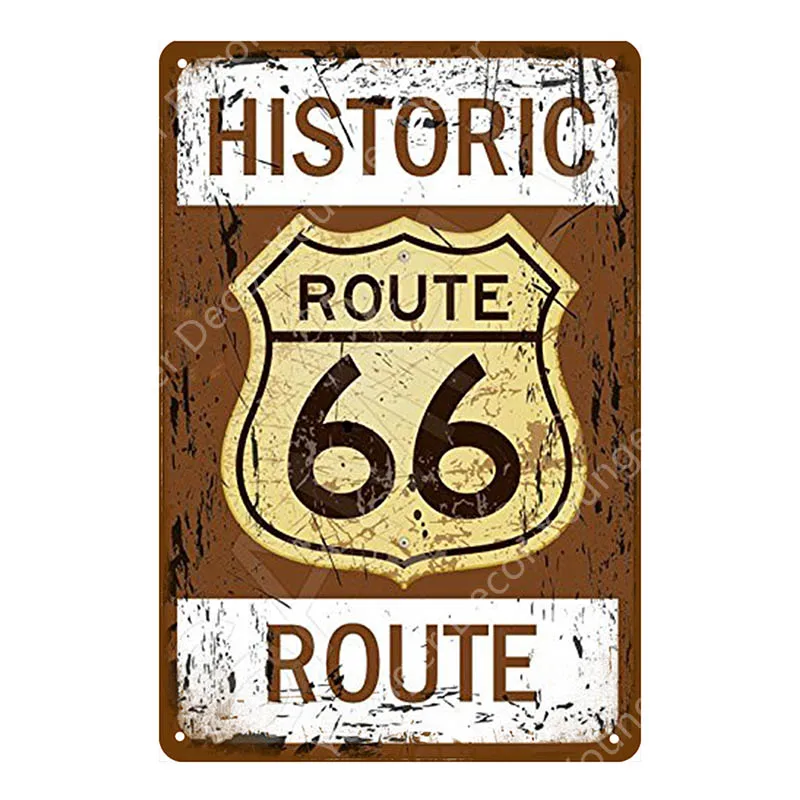 YD2490EI Винтаж US Route 66 металлические знаки американская дорога автомобиль мотоциклы тарелка настенный плакат Паб Бар Клуб домашний декор гараж украшение YI-024 - Цвет: YD2490EI