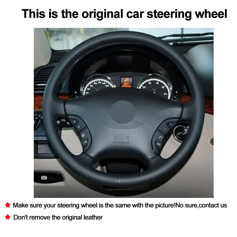 Hand Sewing Car Steering Wheel Cow Leather Wrap For Mercedes Benz W639 Viano 2006-2011 Vito 2010-2015 Volkswagen VW Crafter | Автомобили и