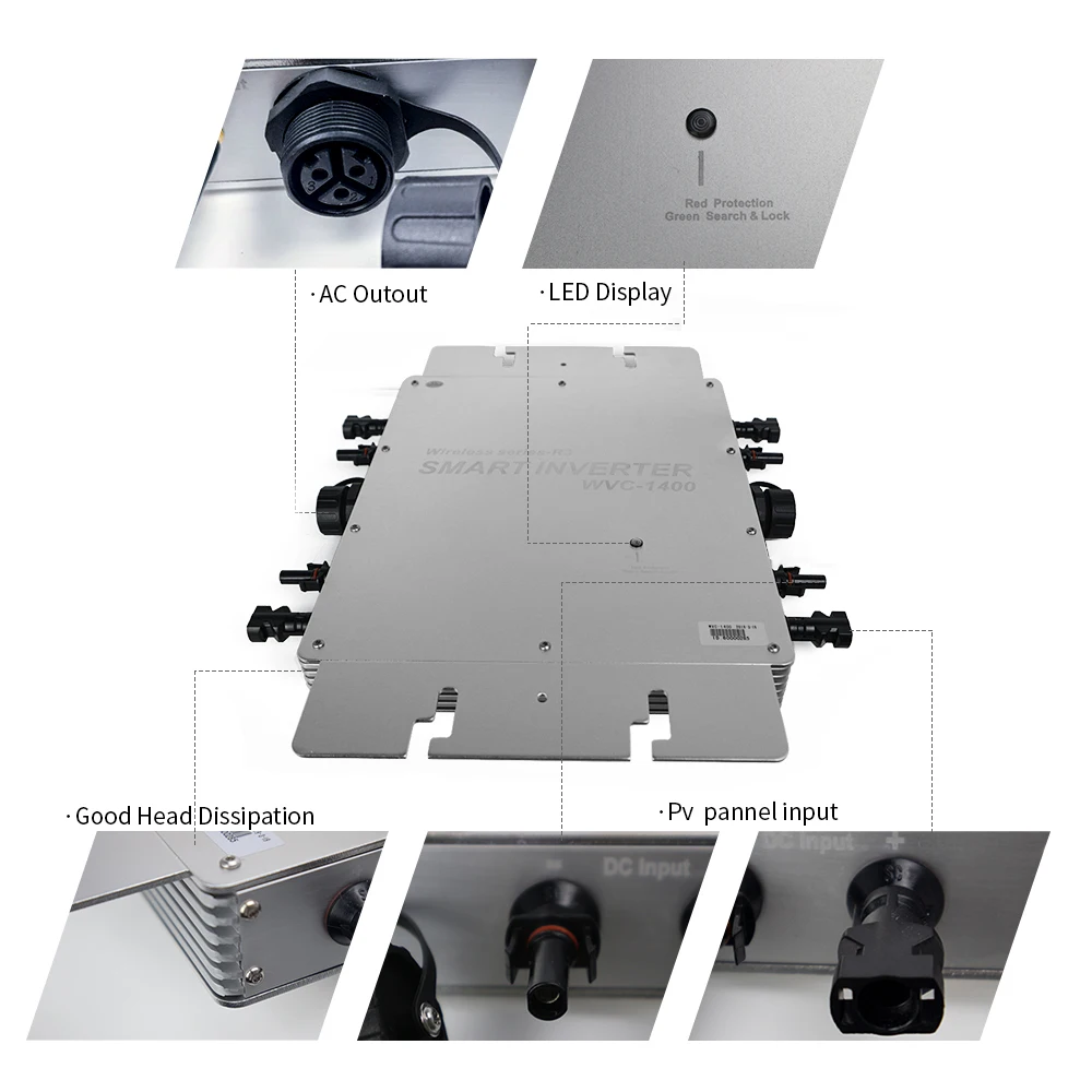 1400 Вт со слежением за максимальной точкой мощности микро инвертор солнечной