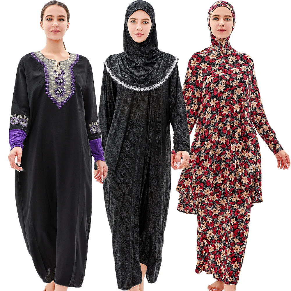 Модное мусульманское платье-Кафтан для женщин, Дубай, Саудовский ислам, молитвенная одежда, хиджаб, джибаб, макси, с капюшоном, красивая тюрб...