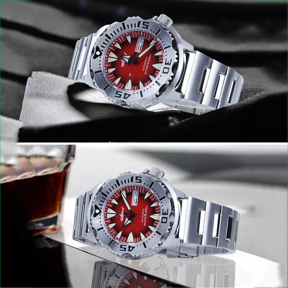 

Heimdallr Mechanical Watches Monster Automatic Watch Men 316L Steel Diver's Watch 200m C3 Super Luminous NH36A Sapphire Crystal