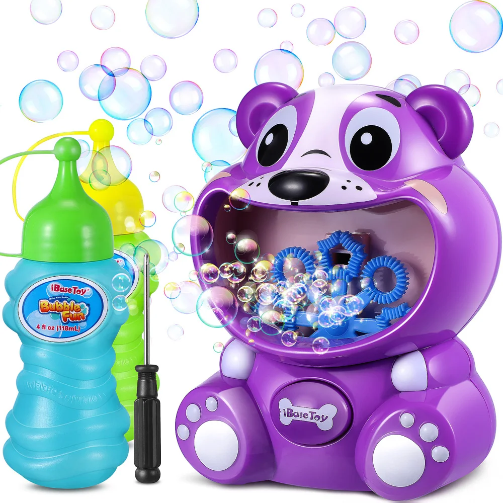 

iBaseToy Kids Bubble Blower Automatical Bubble Machine Battery Operated Bubble Maker with Bubble Solution (Dog Style)