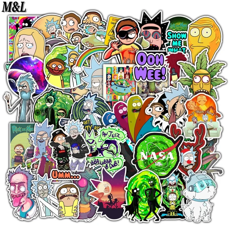 10/30/50 шт. Стикеры из аниме мертвый и Рик Мультяшные стикеры s багаж гитара