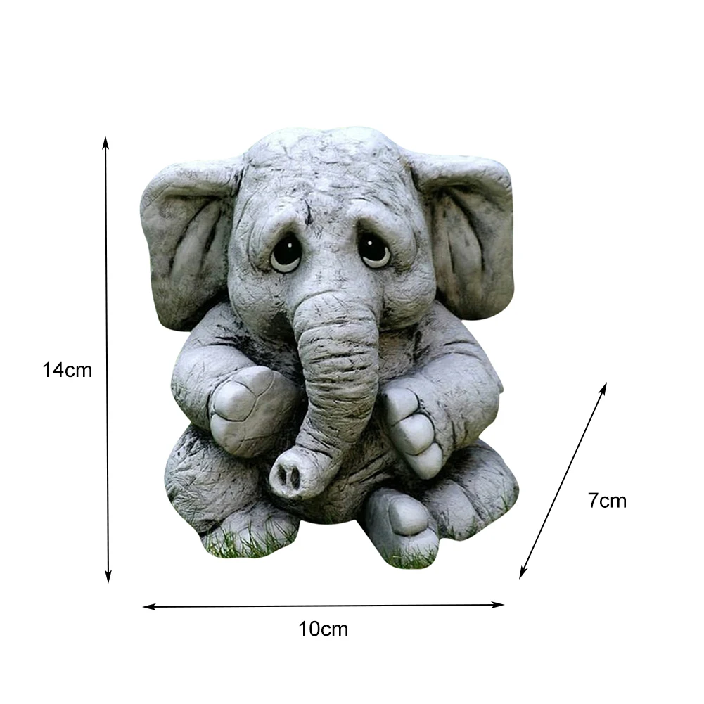 

Cute Outdoor Garden Ornament Sculpture Cute Elephant Statue Animal Resin Figurines Art Home Decor Garden Outdoor Decoration