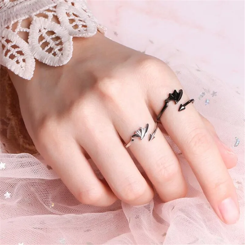 

Angel Devil Wing Couple Ring Simple Design Open Ring for Men And Women Romantic Valentine's Day Gift