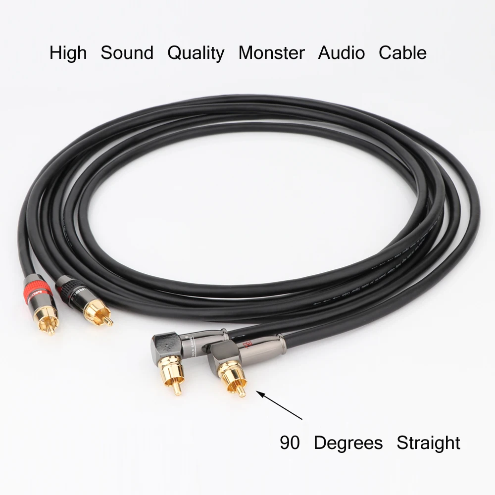 

Высококачественный аудиокабель Monster HIFI с позолоченным штекером RCA, провод сигнала 90 градусов, прямой