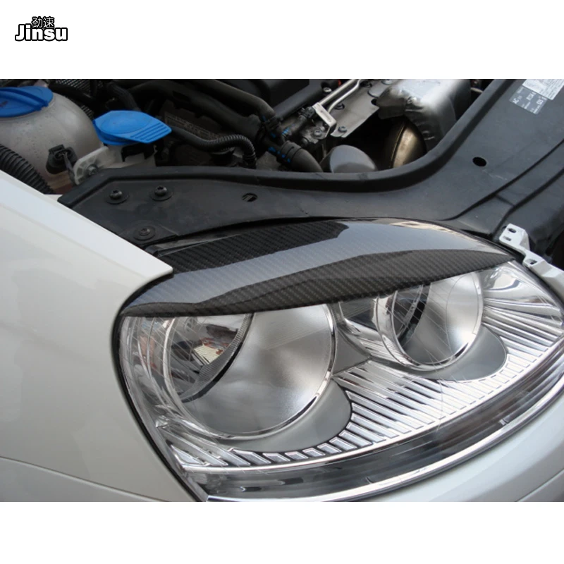 High Quality Real Carbon Fiber decoration Headlights Eyebrows Eyelids cover for VW golf 5 MK5 GTI R32 2005 2006 2007 2008 2pcs | Автомобили