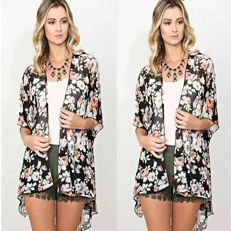Женская шифоновая шаль в стиле бохо кимоно кардиган летнее пальто женские модные