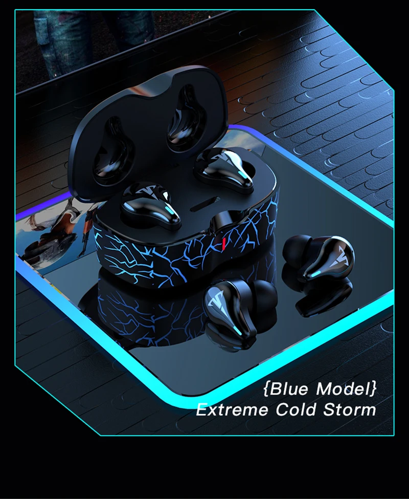 

2021 Cool Wireless Headphones Bluetooth V5.1 Gaming Earbuds Low Latency Gaming Headsets 8D Stereo Music Earbuds IPX6 Waterproof