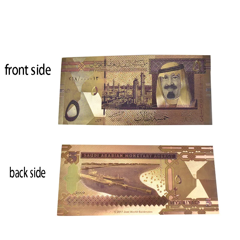 Золотые банкноты из Саудовской Аравии золотые с риялами для домашнего декора и