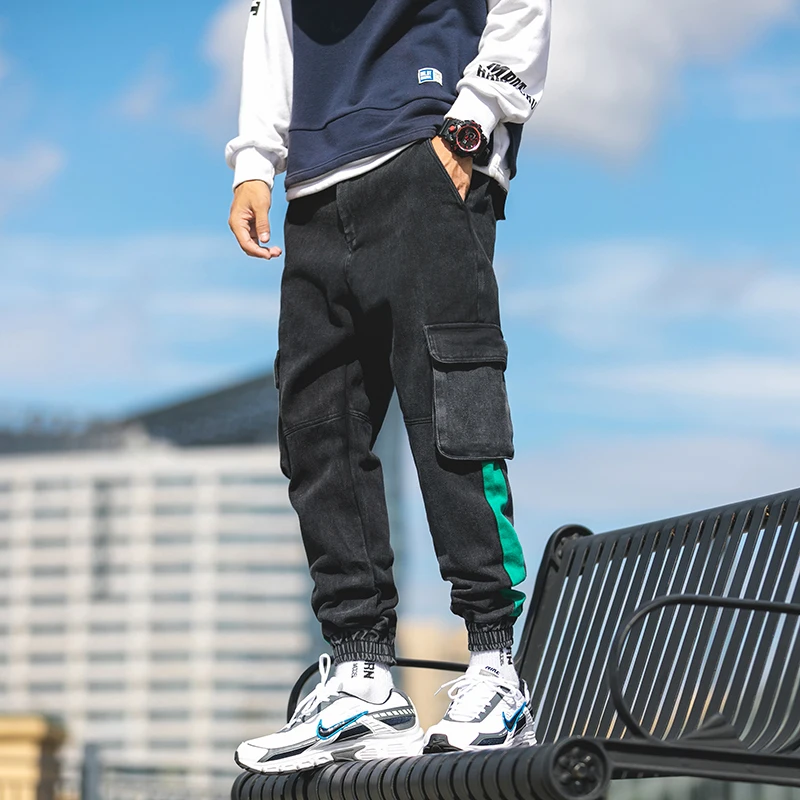 2019 новые мужские брюки карго уличная лента Тактический Харадзюку хип хоп широкие