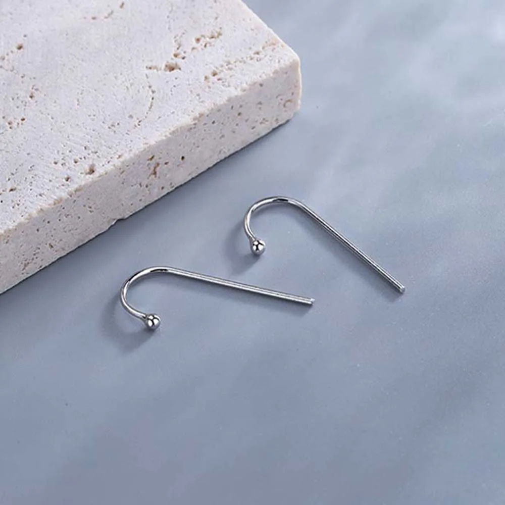 

Creative Open U Shaped Stud Earrings For Girls Irregular Small Ball Piercing Dangle Earrings Jewelry Accessories