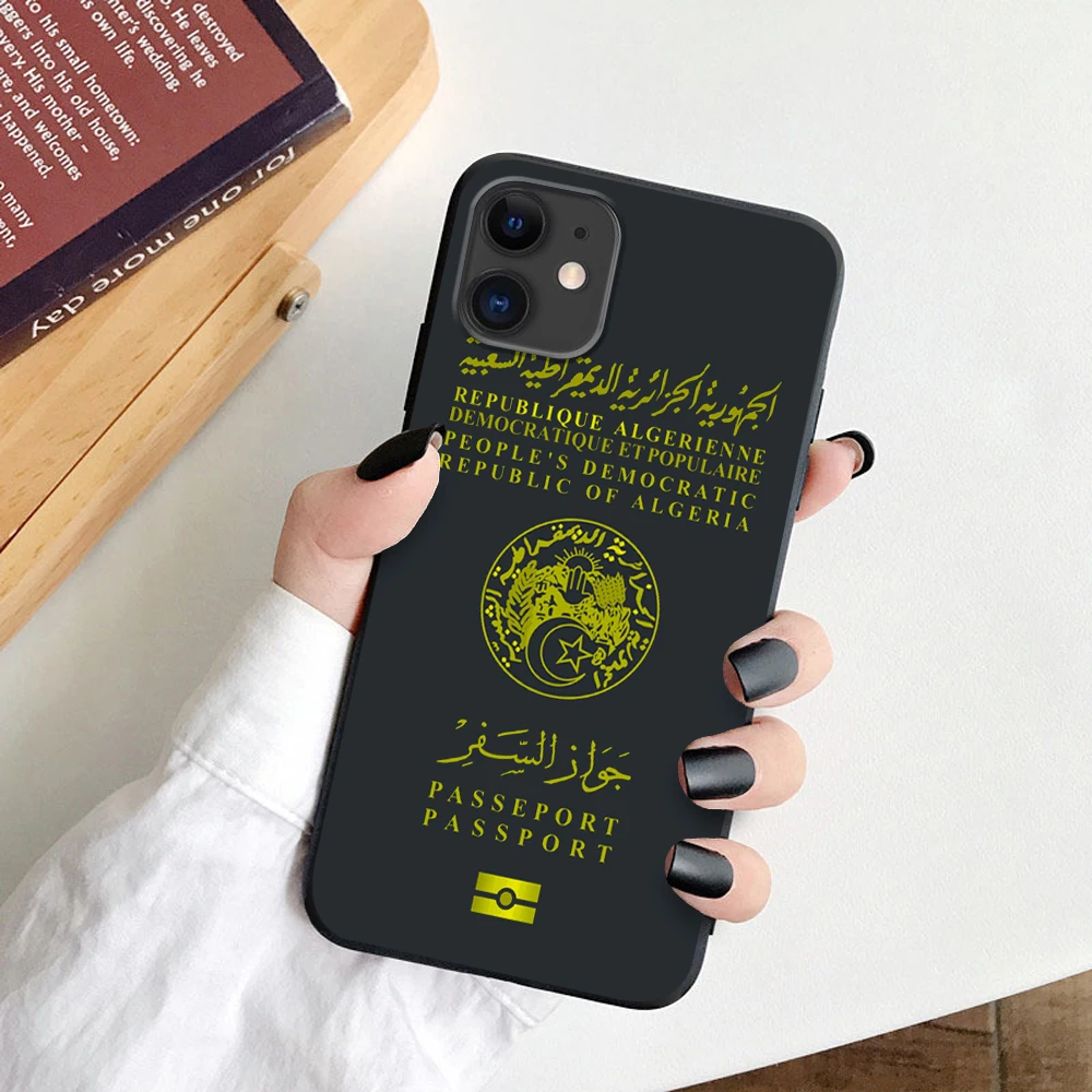 Чехол с алжирским паспортом для iPhone 12 mini 11 pro XR 7 Plus XS силиконовый чехол телефона 6S 8