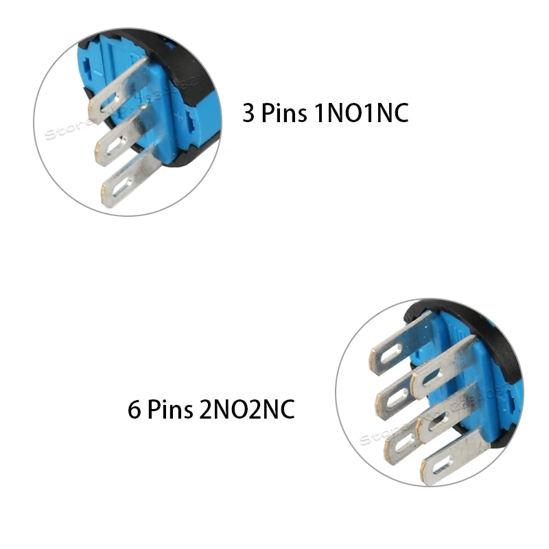 Прямоугольная пусковая кнопка круглая прямоугольная 16 мм 1NO1NC 2NO2NC 3/6Pin