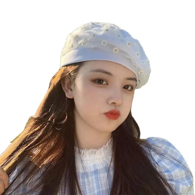 H5 Ins японский берет с ромашками женская летняя тонкая корейская мода Британский
