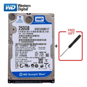 Оригинальный разобранный бу жесткий диск для бренда WD, 250 ГБ, 2,5 дюйма, HDD SATA 3 ГБ-6 ГБсек. 8-16M 5400-7200 обмин, внутренний синий диск для ноутбука