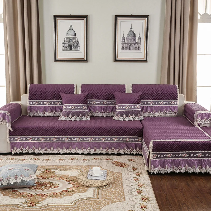 Кружевной чехол для дивана с саржевым принтом элегантный диван красивый и