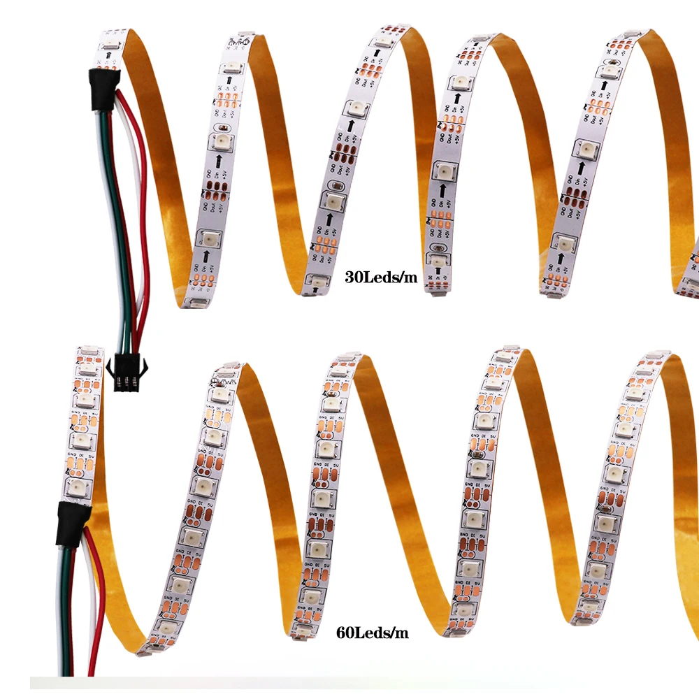 Светодиодная ленсветильник RGB 5050 WS2812B полноцветная Пиксельная лампа DC5V