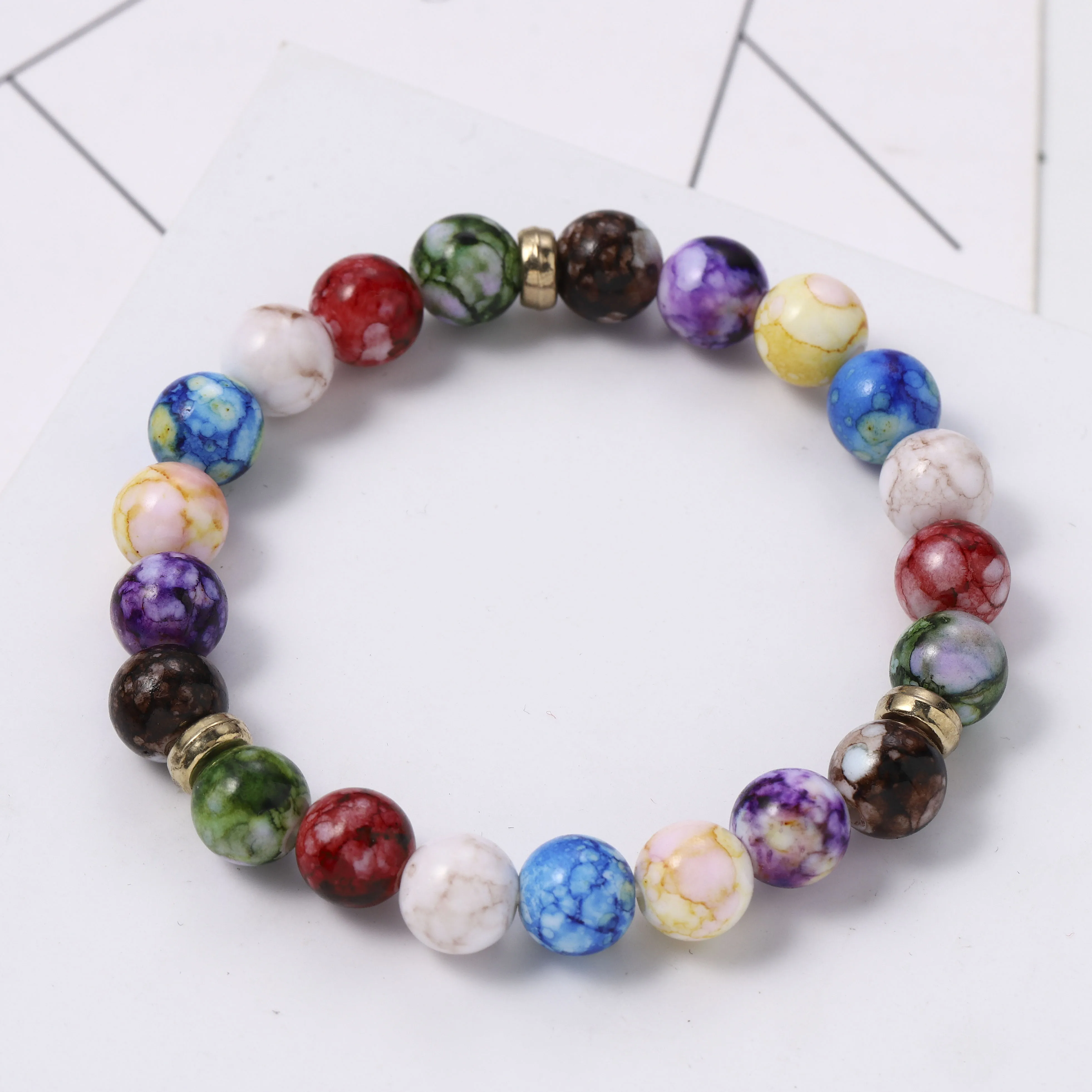 Красочный 7 чакра браслет мужской черный лава исцеляющий баланс бусы рейки будда