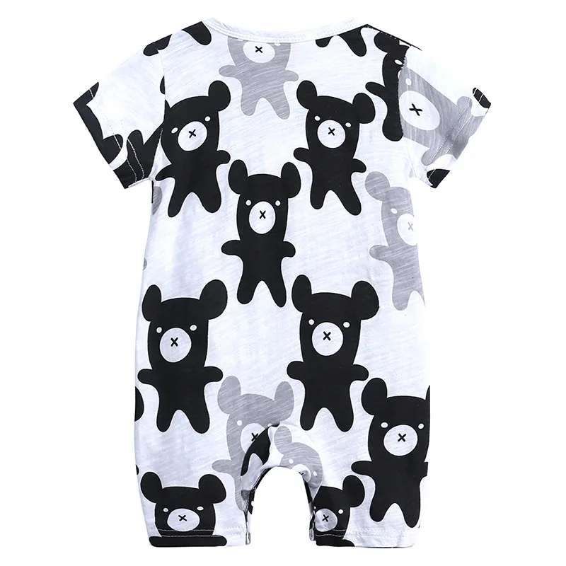 

2020 Baby Summer Clothing Infant Newborn Baby Boys Girls Cute Cartoon Jumpsuit One Piece Short Sleeve Button Rompers Outfits