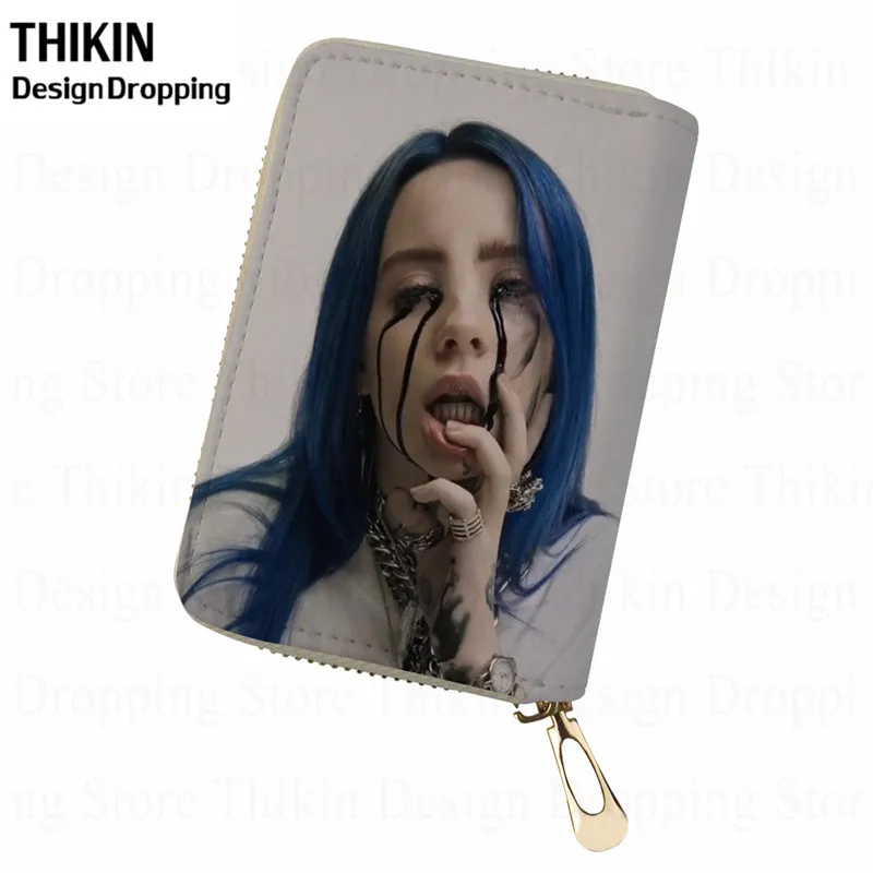 Тикин Горячая рэп певец Billie Eilish женский из искусственной кожи держатель для карт паук королева Водонепроницаемый Путешествия Паспорт Walet с молнией - Цвет: as picture