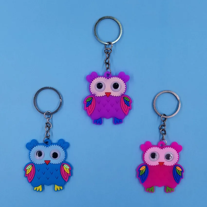 Поп милые животные моделирование сова брелок для женщин и детей подарок на день