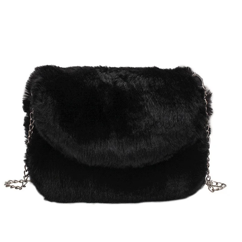 Повседневная пушистая мягкая плюшевая женская сумка на плечо зимние сумки через