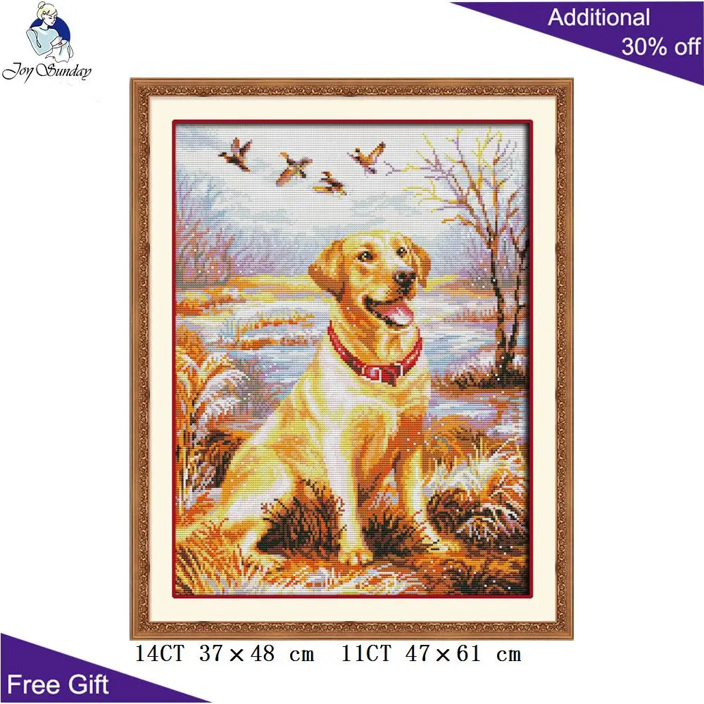 Вышивка крестиком Joy Sunday Dog D969 14CT 11CT подсчет и штамп украшение для дома лабрадор