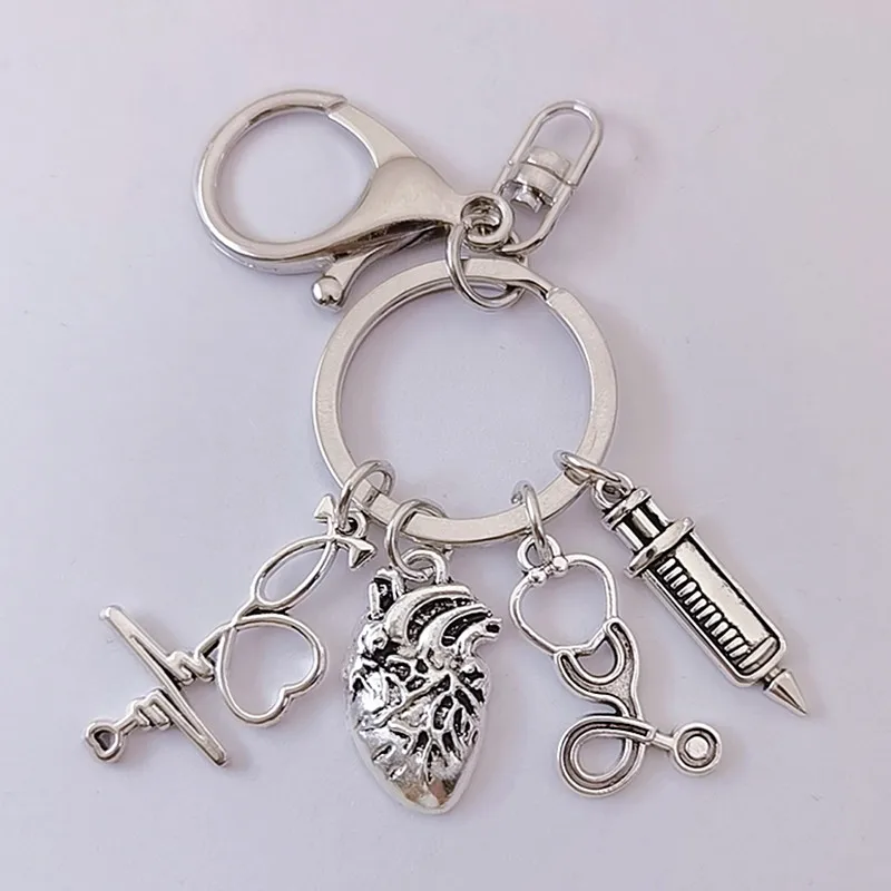 Новый дизайн брелок для ключей медицинский инструмент шприц стетоскопа маска