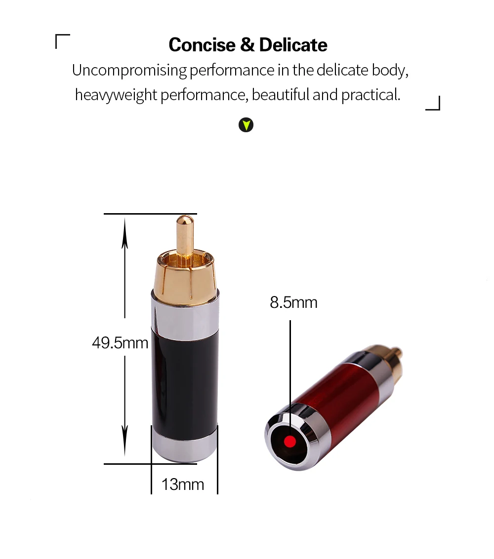 YYTCG 4 шт. ATAUDIO HIFI RCA разъем высокого качества позолоченный RCA разъем для Diy аудио кабель
