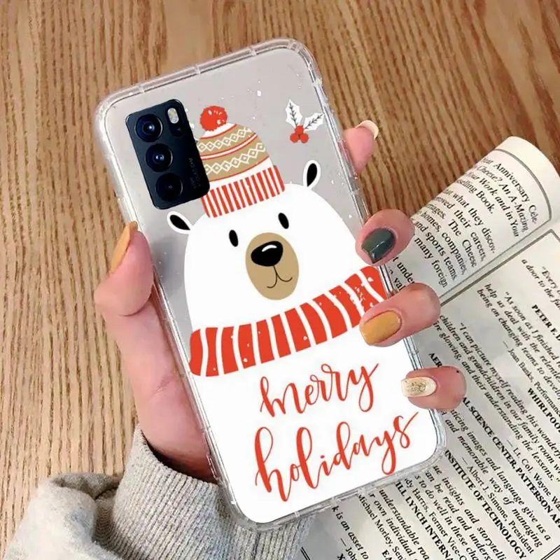 

Christmas Gifts Deer Elk Phone Case Transparent For OPPO RENO 2 5 Z PRO GTneo REALME Q2 GT 11 FINDX 2 PRO RealmeV 3 5 K7X