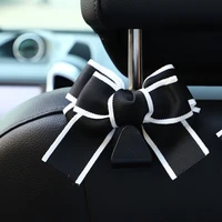 car seat back storage creative cute bowknot vehicle headrest hook for groceries bag handbag car accessories