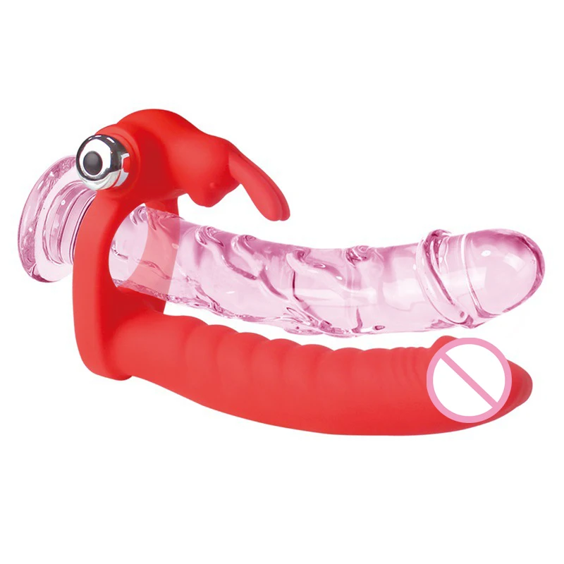 Силиконовый вибратор для мужчин 7 скоростей кролик клитор ремешок на пенис