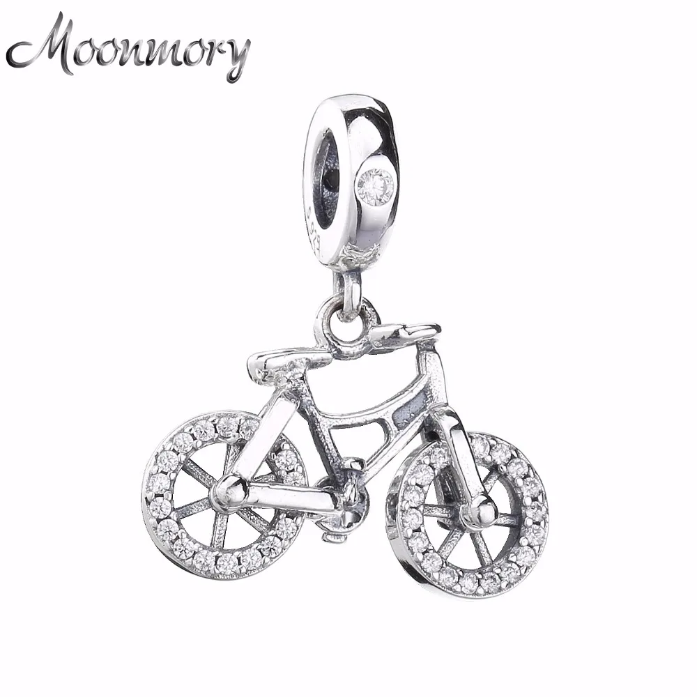 Moonmory 925 пробы серебряные блестящие велосипедные подвески подвижные серьги для