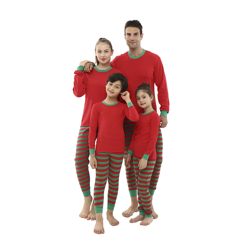 Зимние Семейные пижамные комплекты с длинным рукавом и принтом рождественской