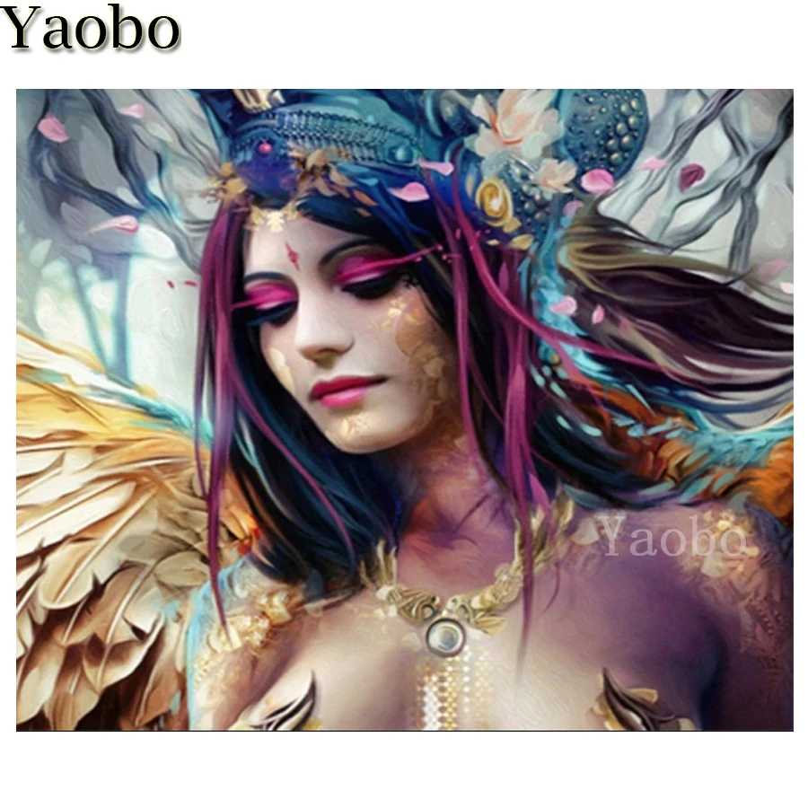 

Full Square Drill Diamond Painting Sexy Woman Angel Elf Diamond Embroidery Mosaic Cross Stitch Kit Mosaic Rhinestones Home Decor