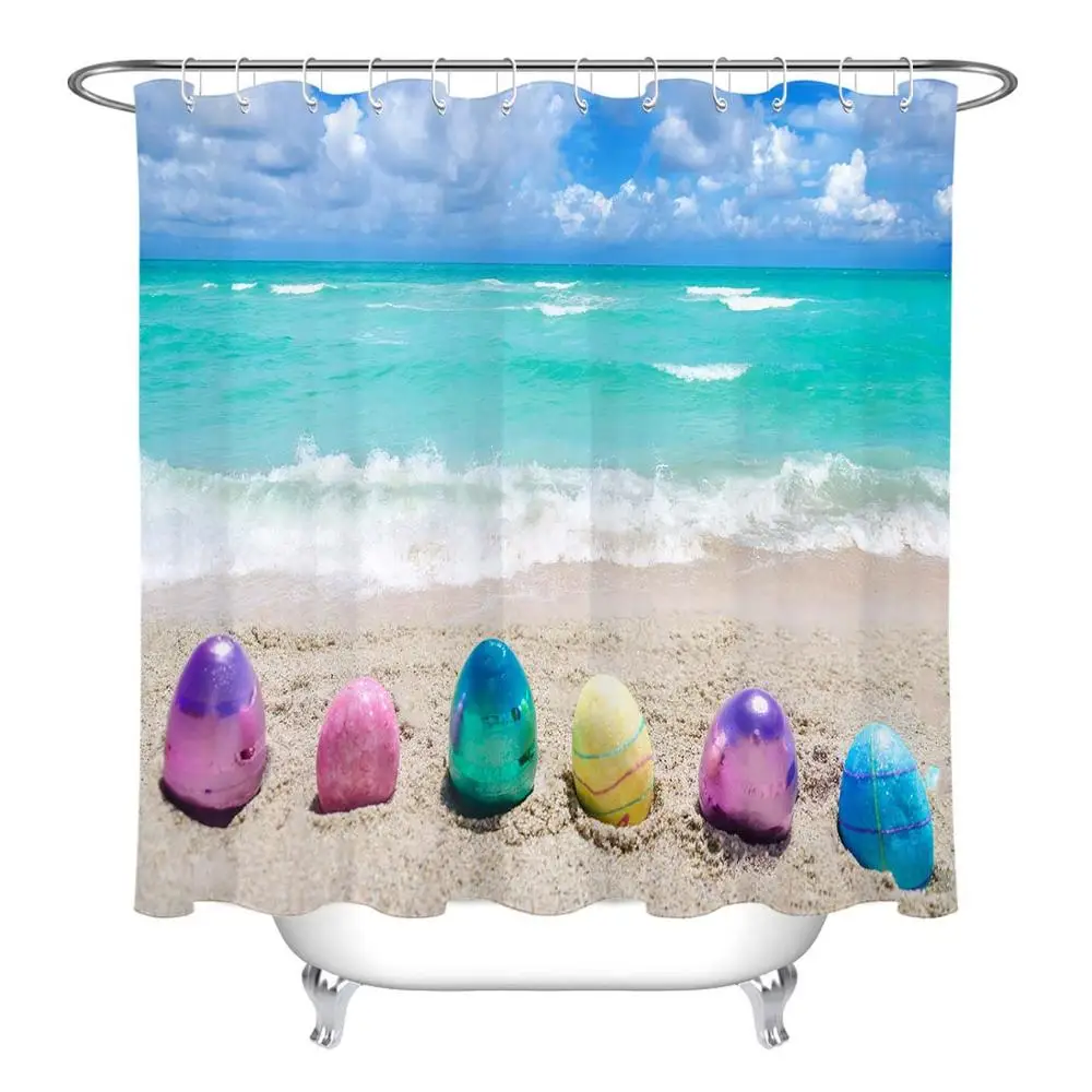 European Landscape And Architecture Shower Curtain Bathroom Screens Waterproof Eco-Friendly Polyester Fabric for Bathtub Decor | Дом и сад